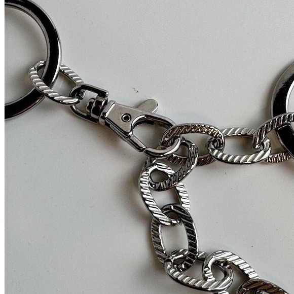 Silver Tone Chunky Link Chain Belt With Large Oval Rings‎ Accent Boho Chic 47-23 main image 6